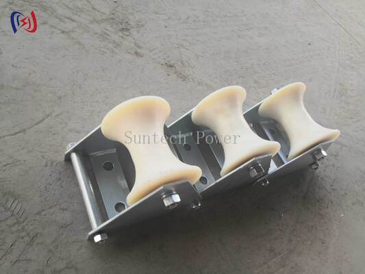 Heavy Duty Cable Pithead Roller with Nylon Rollers and Galvanized Steel Frame for Underground Cable Installation