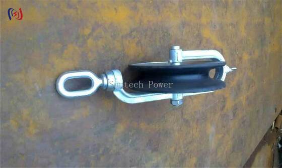 Hold Down Wire Block with Galvanized Steel Frame and Wear-Resistant Nylon Sheave for Single Sheave Cable Stringing