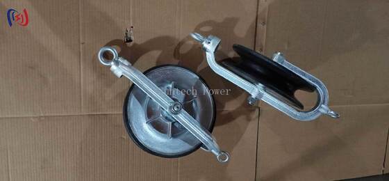 Hold Down Wire Block with Galvanized Steel Frame and Wear-Resistant Nylon Sheave for Single Sheave Cable Stringing