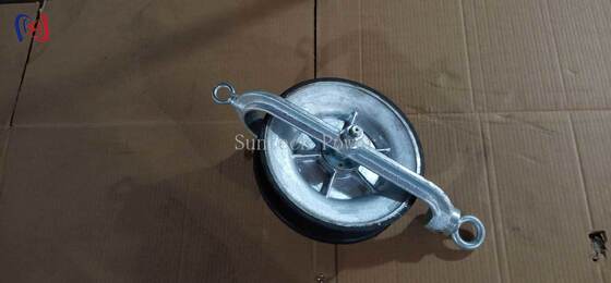 Hold Down Wire Block with Galvanized Steel Frame and Wear-Resistant Nylon Sheave for Single Sheave Cable Stringing