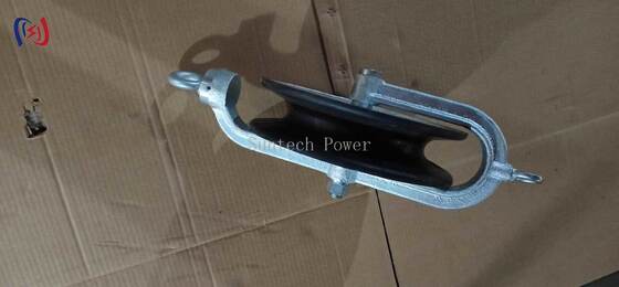 Hold Down Wire Block with Galvanized Steel Frame and Wear-Resistant Nylon Sheave for Single Sheave Cable Stringing