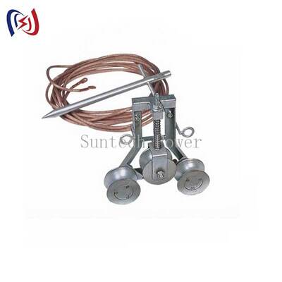 Grounding Block with Spring Loaded Conductive Contact Hot-Dip Galvanized Steel and High Conductivity Copper Cable