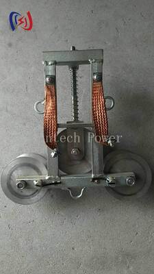 Grounding Block with Spring Loaded Conductive Contact Hot-Dip Galvanized Steel and High Conductivity Copper Cable