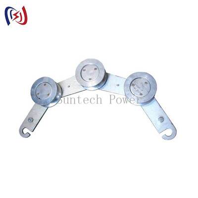 Galvanized Steel Hook Type Grounding Block with Triple Roller for Transmission Line Stringing
