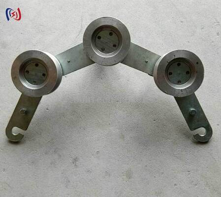 Galvanized Steel Hook Type Grounding Block with Triple Roller for Transmission Line Stringing
