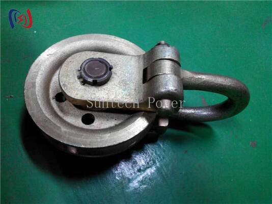 Single Sheave Stringing Block with Galvanized Steel Frame Precision-Machined Sheave and Heavy-Duty Shackle Connection