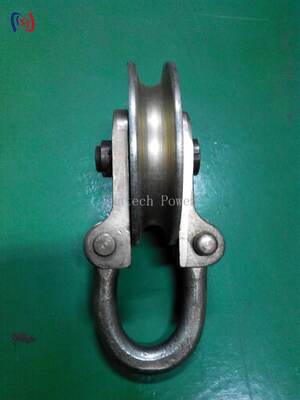 Single Sheave Stringing Block with Galvanized Steel Frame Precision-Machined Sheave and Heavy-Duty Shackle Connection
