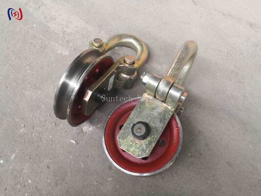 Single Sheave Stringing Block with Galvanized Steel Frame Precision-Machined Sheave and Heavy-Duty Shackle Connection
