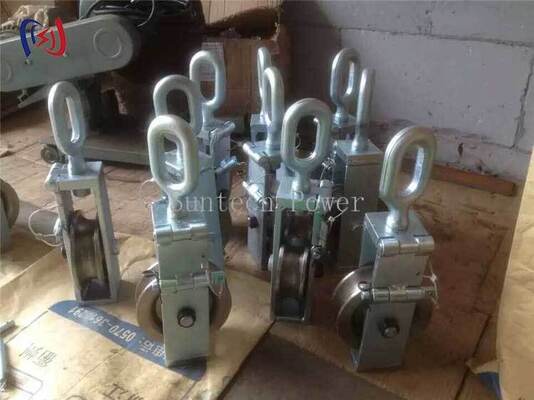 Galvanized Steel Ending Block with 30-80 Rated Load and Compact Single Sheave Structure for Transmission Line Stringing