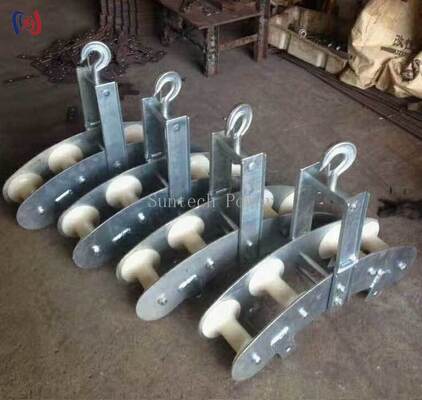 Heavy Duty Four Sheaves Combined Block with Galvanized Steel Frame for Transmission Line Stringing