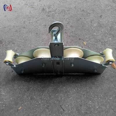 Heavy Duty Four Sheaves Combined Block with Galvanized Steel Frame for Transmission Line Stringing