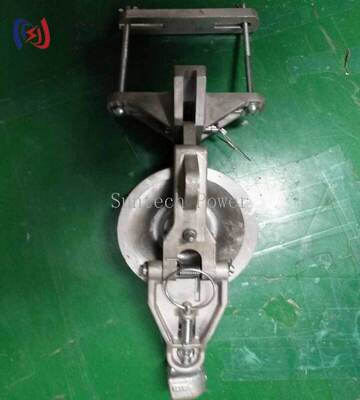Universal Stringing Block with Low Friction Pulley Design and Durable Metal Construction for Customizable Transmission Line Cable Installation