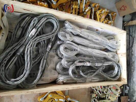 Mesh Sock Connector for ACSR70-1250 Conductors with 15-120KN Rated Load, Zinc-Nickel Anti-Corrosion Finish, and Self-Tightening Interlocked Weave