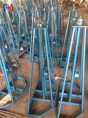 Quick-Setup Cable Reel Stand with 10-50KN Rated Load and 450-1300mm Height Adjustment for Power and Telecom Work